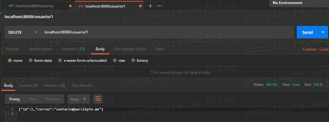 9 - Petición DELETE en Postman