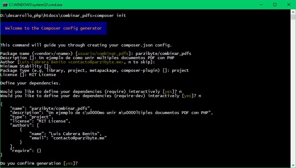 Crear proyecto con Composer