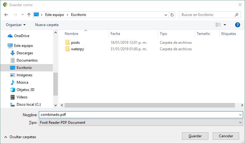 Descargando PDF combinado con PHP