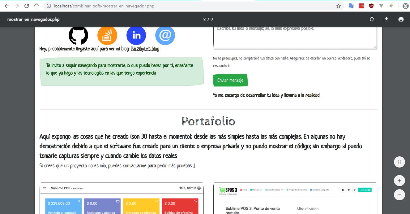 Mostrar PDF en navegador