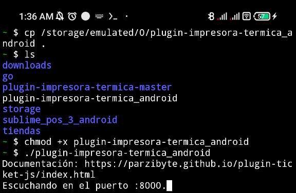 Ejecutar plugin para impresoras térmicas con Android