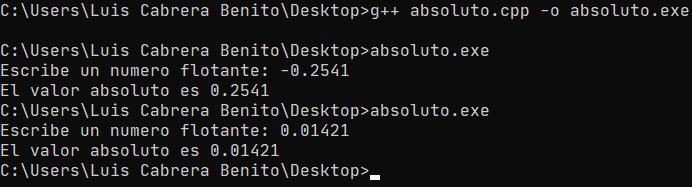 Valor absoluto en C++