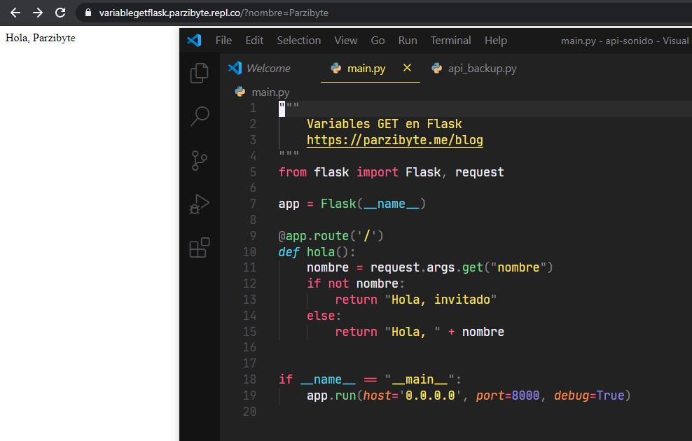 Parámetro GET con Flask y Python