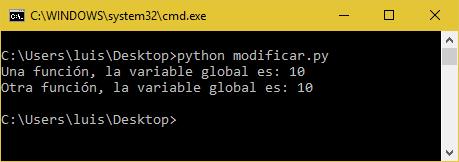 Modificando valor de variables globales en Python