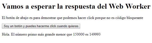 Mensaje del web worker