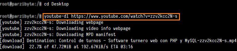 youtube-dl para Descargar vídeo de YouTube