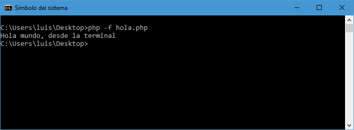 Ejecutar archivo PHP desde el CMD de Windows