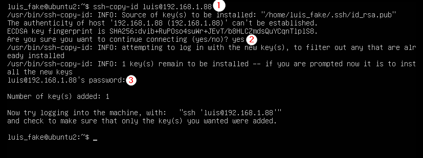 Copiando clave SSH