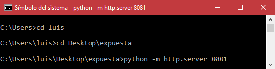 Servir carpeta en servidor HTTP simple en Python 3