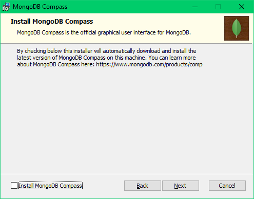 6 - No instalar MongoDB compass