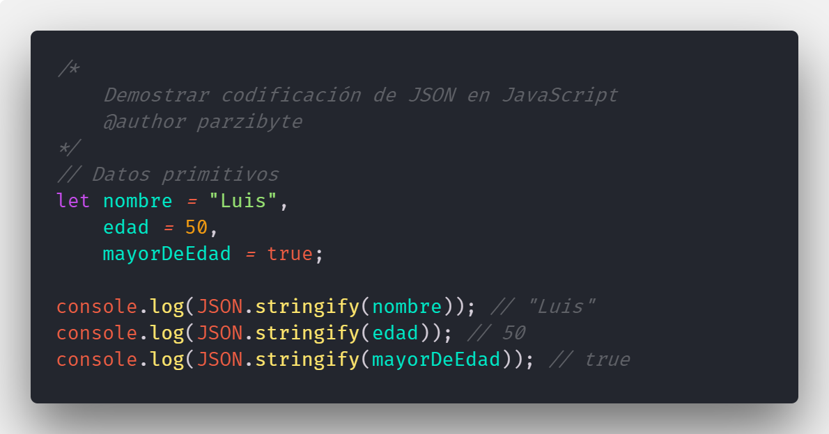 Codificar y decodificar JSON en JavaScript y Node JS