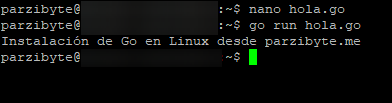 Hola mundo en Go desde Linux Ubuntu