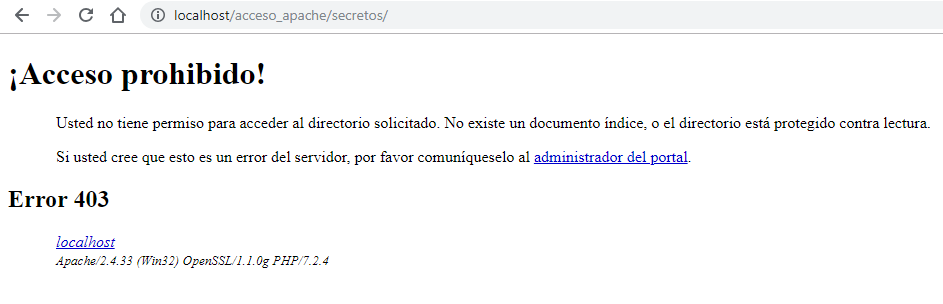 Denegar acceso a directorio completo con Apache