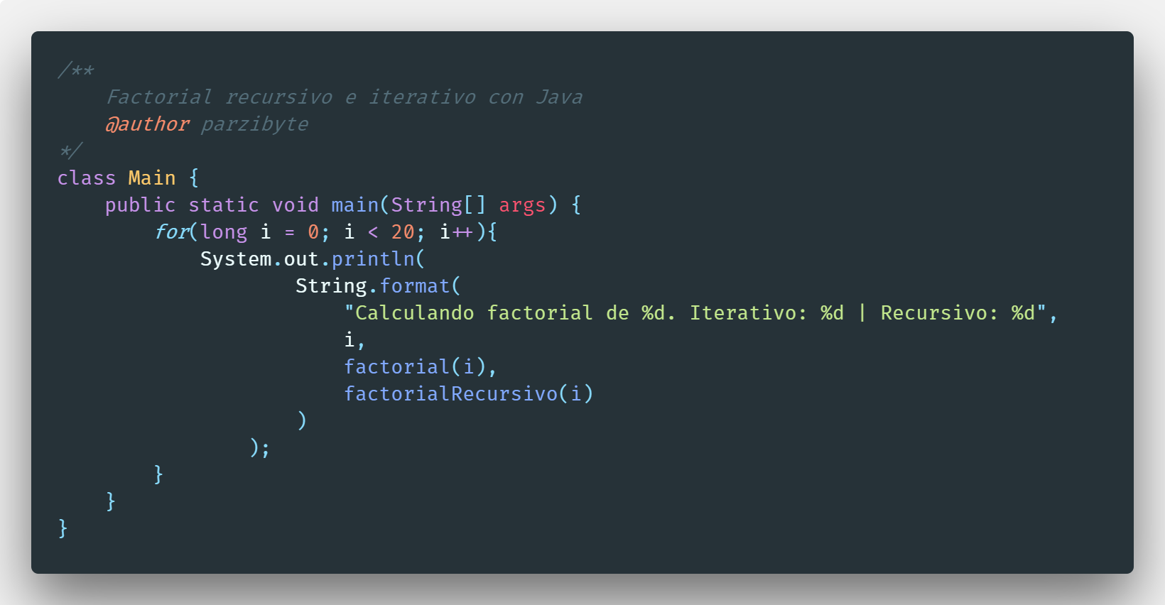 Tabla De Factorial