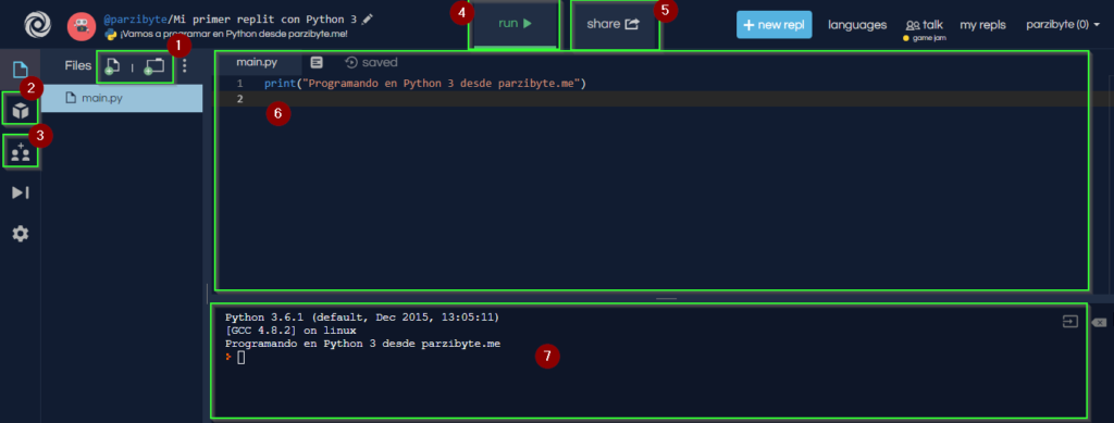 Editor de Python 3 en línea