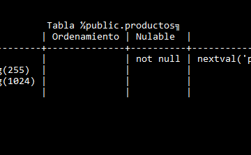 Describir tabla en PostgreSQL
