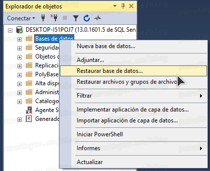 De acuerdo con Hassy participar Importar archivo bak a base de datos de SQL Server - Parzibyte's blog