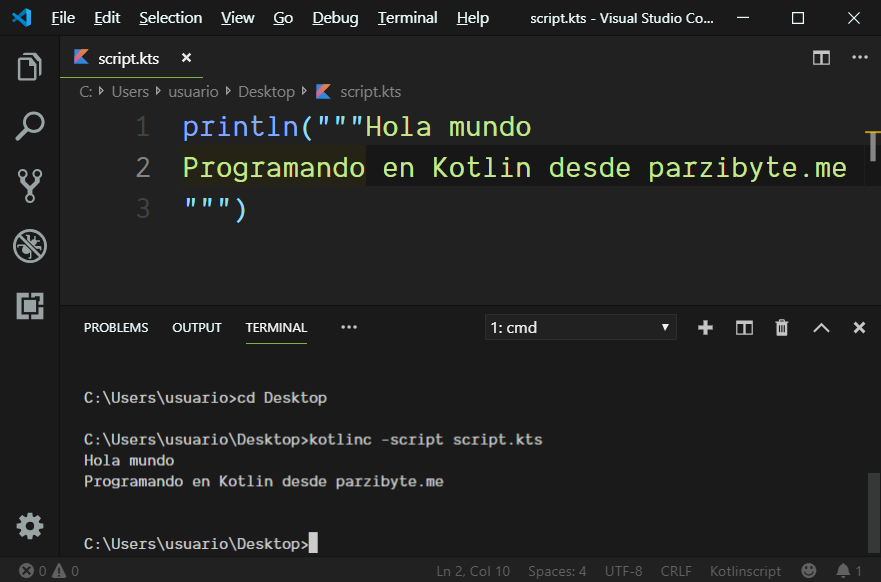 kotlin with vscode