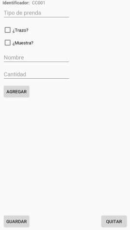 Contenido del fragmento mostrado en cada Tab de Android