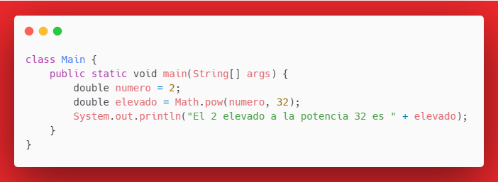 Elevar número en Java usando Math.pow