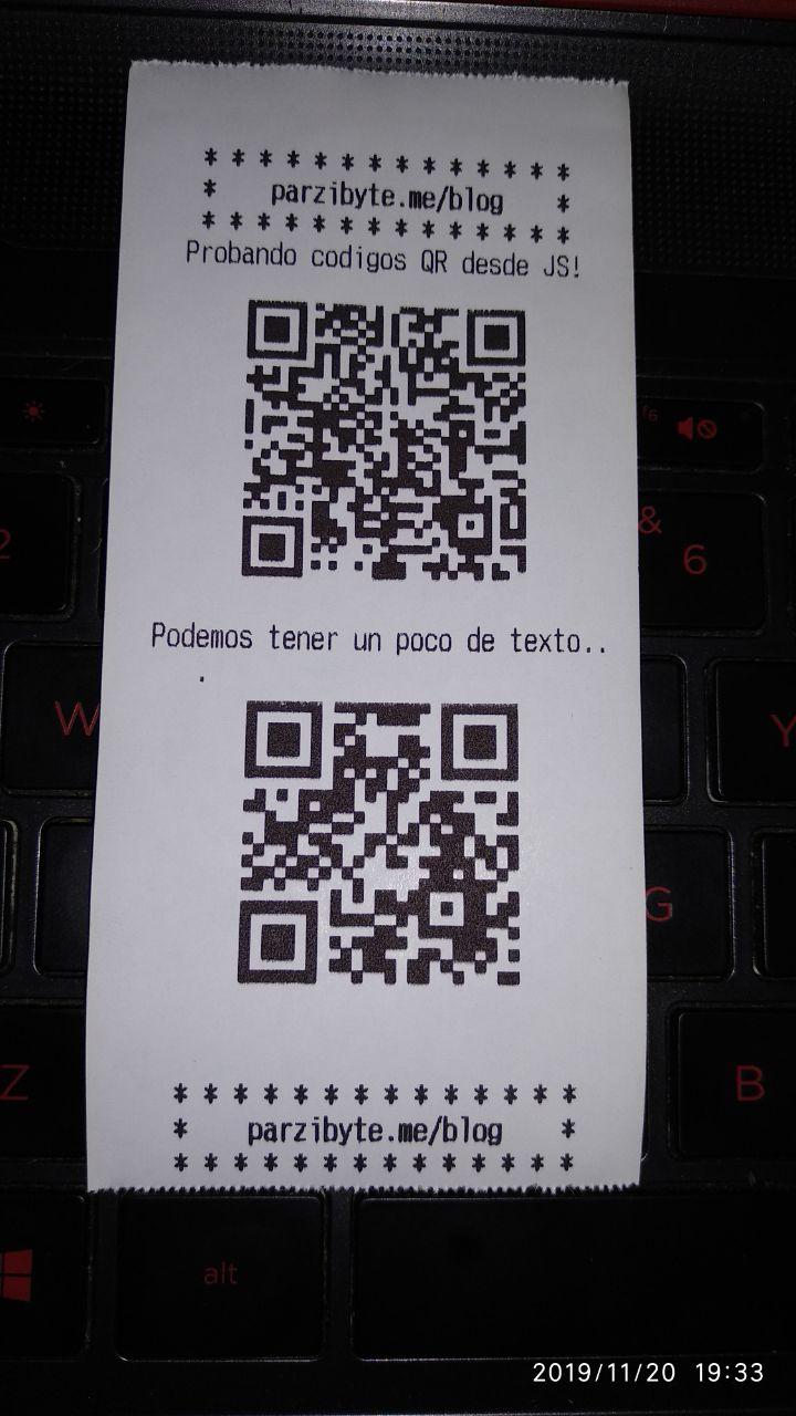 How to print QR codes on Thermal printer Parzibyte's blog