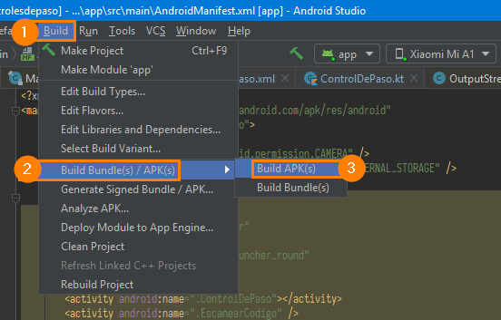 Compilar APK con Android Studio