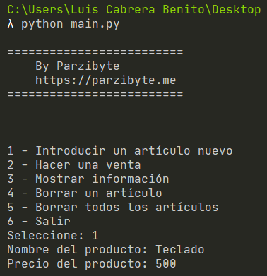Agregar producto a lista en Python