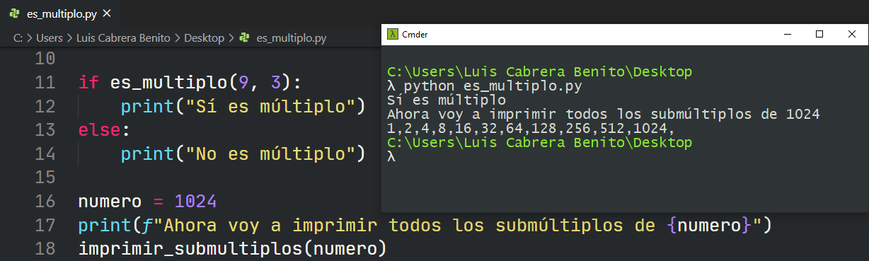 Python - múltiplo y submúltiplo de un número