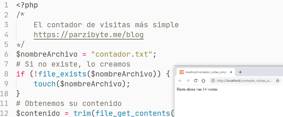 Contador de visitas simple con PHP