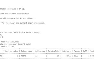 Agregar índice en tabla de MySQL o MariaDB