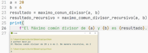 Máximo común divisor en Python