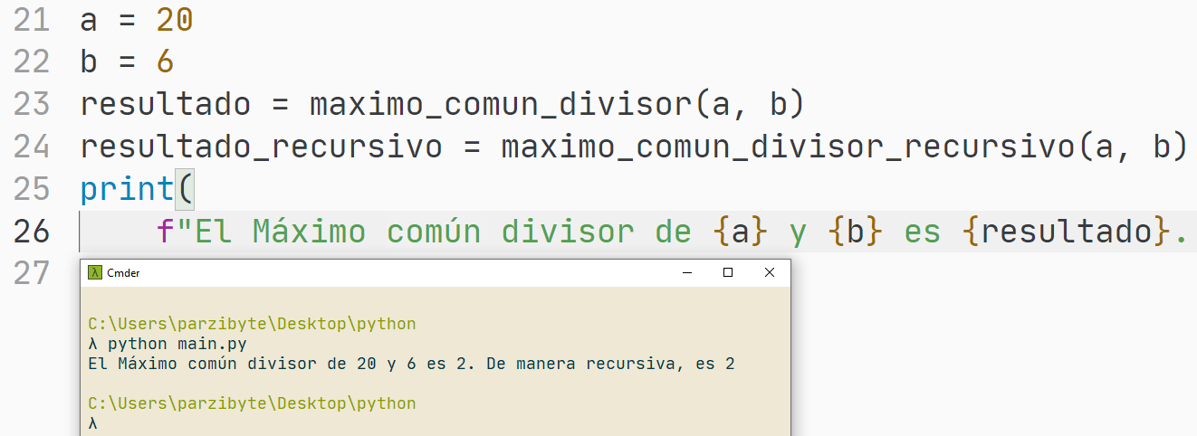Máximo común divisor en Python