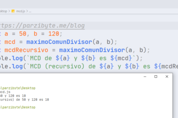 Máximo común divisor usando JavaScript JS