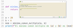 Mínimo común múltiplo de dos números usando Python