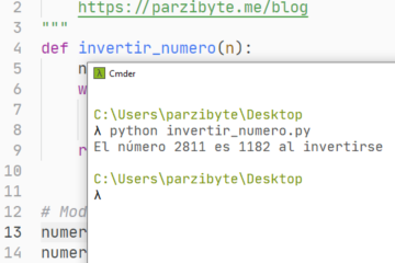 Invertir número entero (sin cadena) usando Python