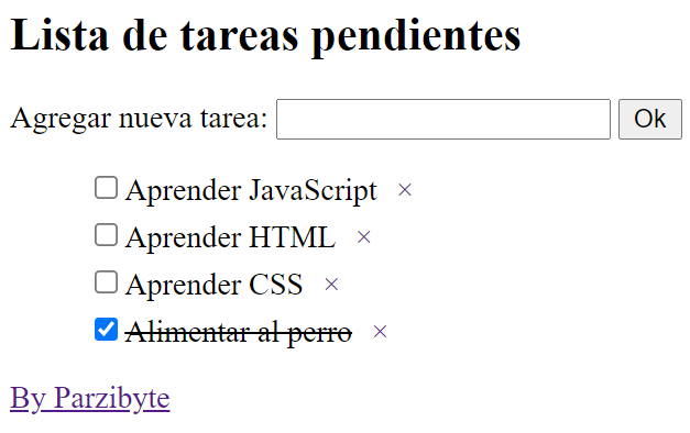 Estilo CSS para marcar tarea completada - Lista de tareas pendientes con JavaScript