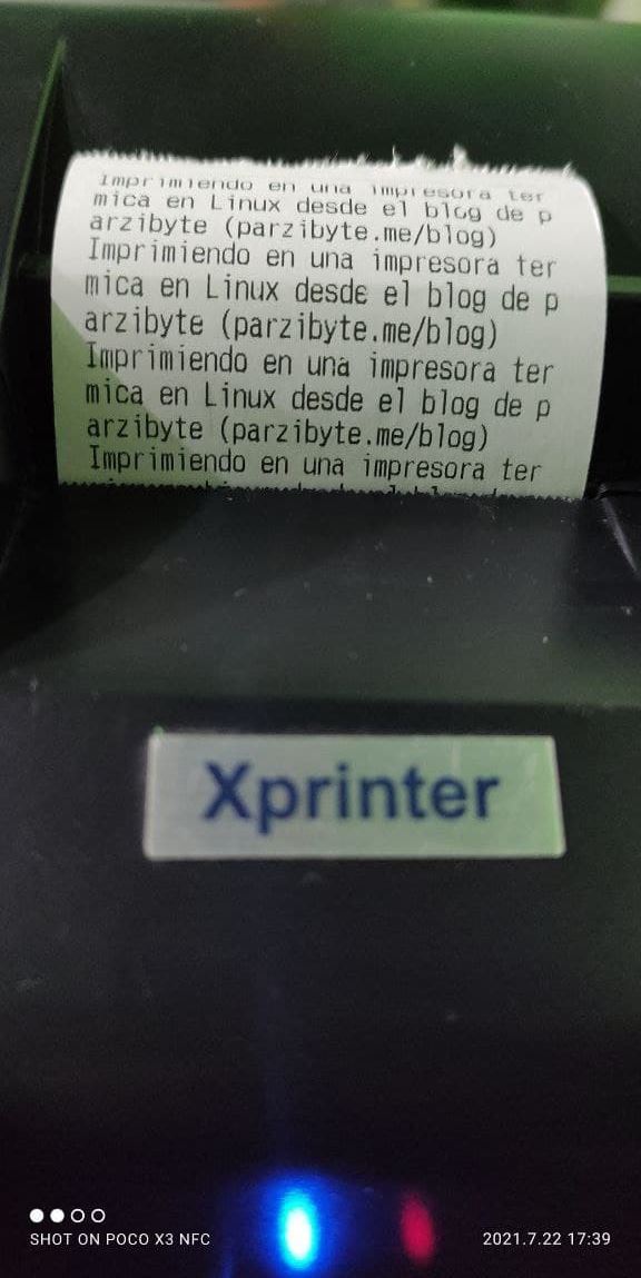 Imprimir en impresora térmica desde Linux