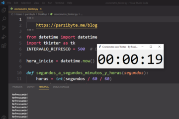 Cronómetro con Python y Tkinter - Mostrar tiempo transcurrido