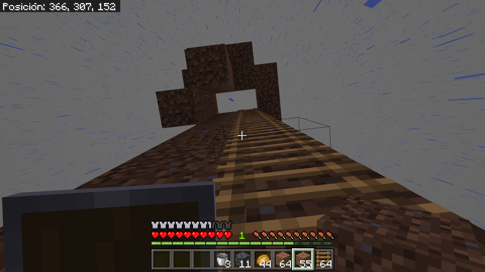 Llegando al bloque más alto para saltar en Minecraft Bedrock