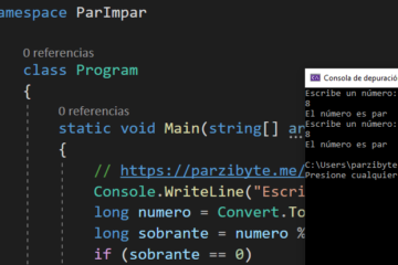 Número par o impar en C# con Visual Studio - Operador módulo y AND