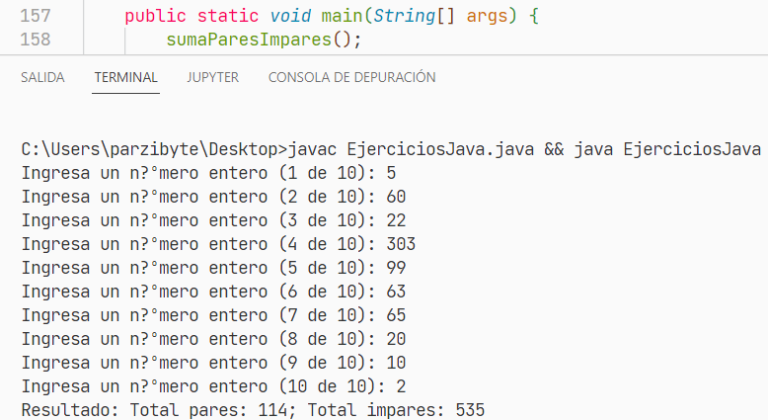 Java Suma De Pares E Impares Parzibytes Blog 6435