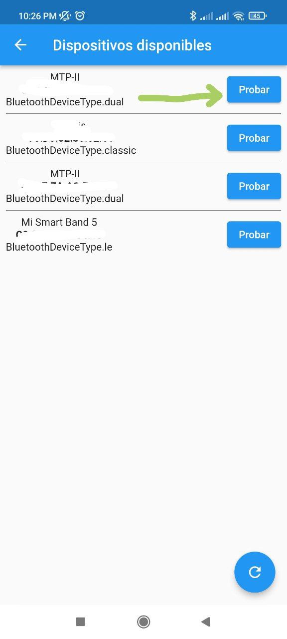 Listar impresoras térmicas bluetooth en Android - Plugin para imprimir