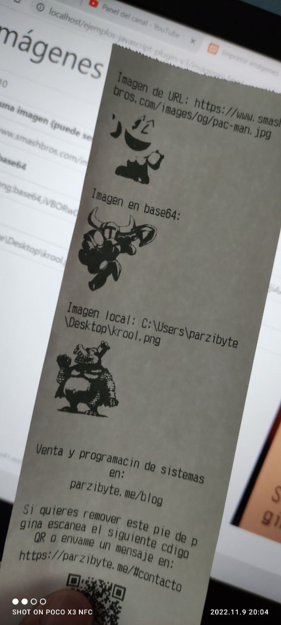Image printing in thermal printer receipt