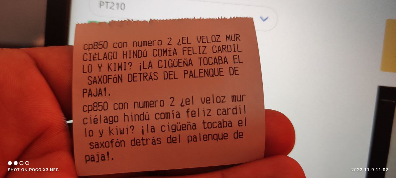 Spanish text with thermal printer - Print accented text on Chinese printer ESC POS