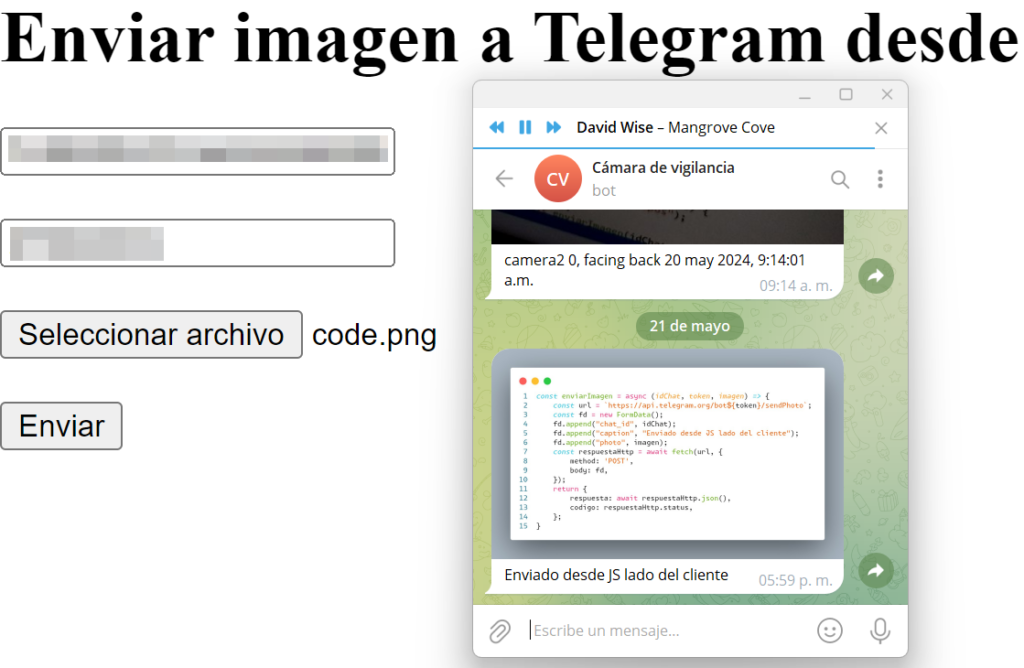 Enviar imagen a Telegram con JavaScript usando Bot