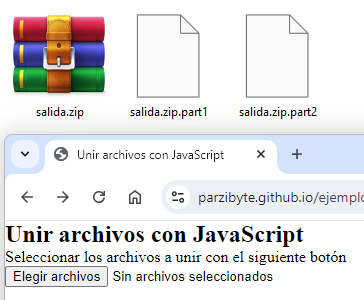 Unir archivos part con JavaScript en el navegador web